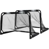 BLITS Fußballtor-Set 90 x 60 cm Klappbar Verzinkter Stahl Schwarz
