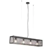 QAZQA Intelligente Industrielle Hängelampe Schwarz inkl 4 WiFi A60 Käfig
