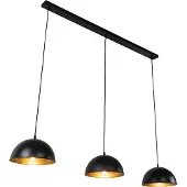 QAZQA Smarte Hängelampe Schwarz mit Gold 3-flammig inkl. Wifi A60 - Magnax