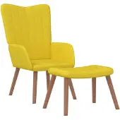 vidaXL Relaxsessel mit Hocker Senfgelb Samt