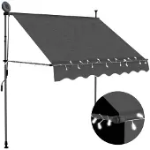 vidaXL Einziehbare Markise Handbetrieben mit LED 100 cm Anthrazit