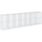 vidaXL Gabione mit Deckel 700x100x200 cm Verzinktes Eisen