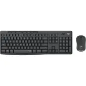Logitech MK295 Silent, Volle Größe (100%), Kabellos, RF Wireless, QWERTY, Graphit, Maus enthalten