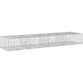 vidaXL Gabione mit Deckel 400x100x50 cm Verzinktes Eisen