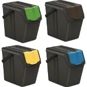 Famanu Abfalltrennbehälter 4x25L - Schwarz