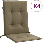 vidaXL Niedriglehner-Auflagen 4 Stk. Melange Taupe 100x50x4 cm Stoff