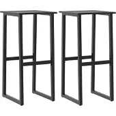 vidaXL Barhocker 2 Stk. Schwarz 38x38x80 cm Pulverbeschichteter Stahl