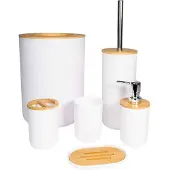 Intirilife Badezimmer Zubehör Set inkl. Zahnputzbecher Seifenschale Seifenspender Toilettenbürste