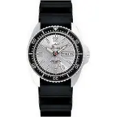 Chris Benz Taucheruhr ONE Medium Silber mit Kautschukband - CBM.SI.KB.SW
