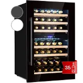 Klarstein Vinsider 41 Built-in Duo Onyx Einbau-Weinkühlschrank 41 Fl 2 Zonen Schwarz