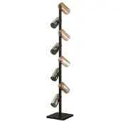 Present Time Hoyz Collection – Stehleuchte 8L Zylinder Mischglas (G9) – Artic Black