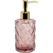 Intirilife Seifenspender aus Glas mit Karo Muster Handseifenspender 310ml in Hell Rosa | Gr.: onesize