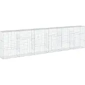 vidaXL Gabione mit Deckel 600x50x150 cm Verzinktes Eisen