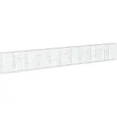 vidaXL Gabione mit Deckel 1100x50x150 cm Verzinktes Eisen