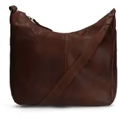 Manfield Braune Schultertasche aus Leder | Größe Onesize