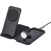 Urban Armor Gear Uag 3In1 Drahtloses Reise-Ladegerät 15W Mit Magsafe + Kabel + Organiser - Schwarz
