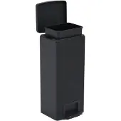 The Living Store Mülleimer mit Pedal Anti-Fingerabdruck 30 L Schwarz Edelstahl