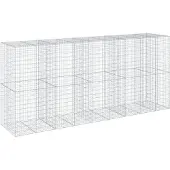 vidaXL Gabione mit Deckel 450x100x200 cm Verzinktes Eisen