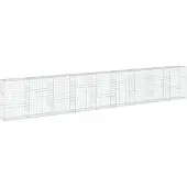 vidaXL Gabione mit Deckel 900x50x150 cm Verzinktes Eisen