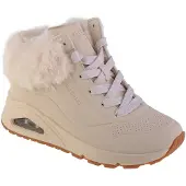 SKECHERS Winterboots "ESS - STREET GIRLS", Mädchen, Gr. 34, Textil, beige (natur), Lederimitat, Fellimitat, Schuhe Winterboots, Schnürstiefel mit Skech-Air-Zwischensohle mit Luftkissendämpfung