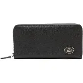 Lacoste Leder Geldbörse Origin Croc Zip Wallet Black schwarz