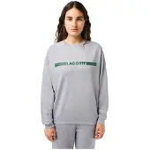 Lacoste Damen Sweatshirt - Loungewear, Heritage Logo, oversize, Baumwolle Grau / XL