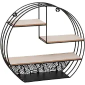 Atmosphera Mirna Wandregal 39 cm lang schwarzes Metall und Holz