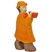 Holztiger Hirte mit Flöte