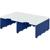 Styro Sortierstation styrodoc Jumbo, DIN C4, 1 Etage/2-reihig/2 Fächer, blau