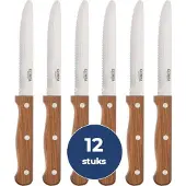 Olympia Steakmesser mit runder Spitze Holz