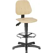 BIMOS Arbeitsdrehstuhl Unitec mit Gleitern und Fußring Buche Sitz-Höhe 580-850mm - 9651- 3000