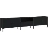 vidaXL TV-Schrank mit Schublade Schwarz 200x25x44 cm Holzwerkstoff