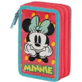 KARACTERMANIA Disney Minnie Maus Fresh Gefülltes Dreifach-Federmäppchen, Rosa