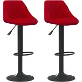 vidaXL Barhocker 2 Stk. Weinrot Samt