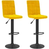 vidaXL Barhocker 2 Stk. Senfgelb Samt