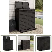 The Living Store Outdoor-Mülltonne Schwarz 78x41x86 cm Polypropylen