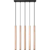Sollux Pendelleuchten PASTELO 5L holz 5xG9 8W Stahl/Holz 100x5x45cm