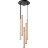 Sollux Pendelleuchten PASTELO 5P holz 5xG9 8W Stahl/Holz 110x25x25cm