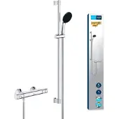 GROHE Precision Start QuickFix Thermostat-Duscharmatur und Vitalio Start 110 Brausestangenset, Länge 900mm