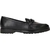 Tamaris Slipper , Damen, Gr. 38, Synthetik Textil, schwarz, Leder, schimmernd, unifarben, Schuhe Slipper, Loafer, Slipper, Schlupfschuh mit eleganter Zierkette, Topseller