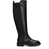 Manfield Schwarze Lederstiefel | Größe 39