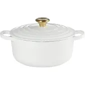 Le Creuset Cocotte Round Evo 18 cm white with gold handle
