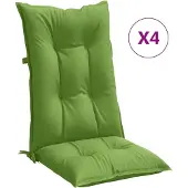 vidaXL Hochlehner-Auflagen 4 Stk. Melange Grün 120x50x7 cm Stoff