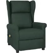 vidaXL Massagesessel Dunkelgrün Stoff