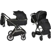 Cangaroo Kinderwagen Kombikinderwagen iClick Schwarz 2-in-1 Inkl. Adapter 110918