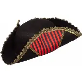 Coppens Dreispitz "Pirat", rot/schwarz