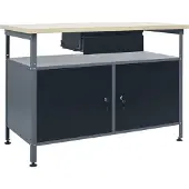 The Living Store Werkbank Schwarz 120x60x85 cm Stahl
