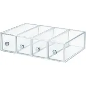 IDesign Schubladenschrank, Make-up Organizer, klein, 4 Schubladen, 6,6 x 17,7 x 25,2 cm, transparent, Kunststoff - | Drawers