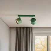 Argon Deckenspot Chloe verstellbar zweiflammig, grün , dimmbar, grün, für Wohn- / Esszimmer, Metall, Modern