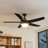 LINDBY Deckenventilator mit Licht Auraya, leise, schwarz Auraya, schwarz, für Wohn- / Esszimmer, Metall, Modern